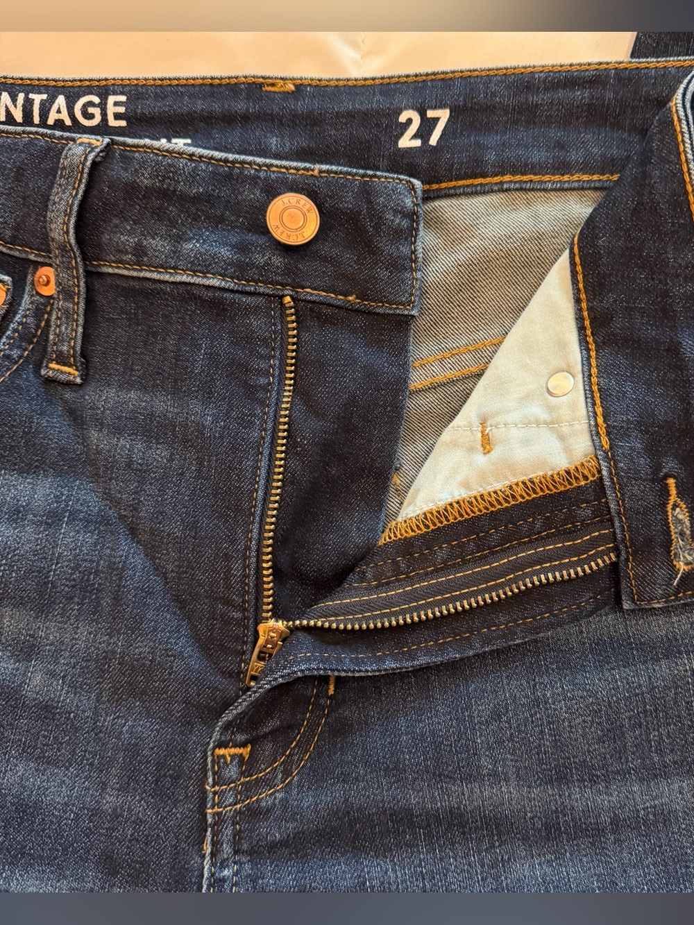 J. Crew Women’s Vintage Straight-Leg Jeans in Dark Blue Wash - Picture 2 of 10